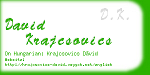 david krajcsovics business card